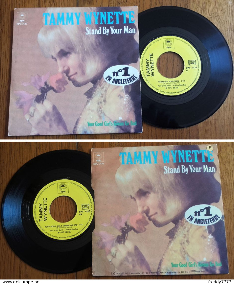 RARE French SP 45t RPM (7") TAMMY WYNETTE «Stand By Your Man» (1975) - Country & Folk