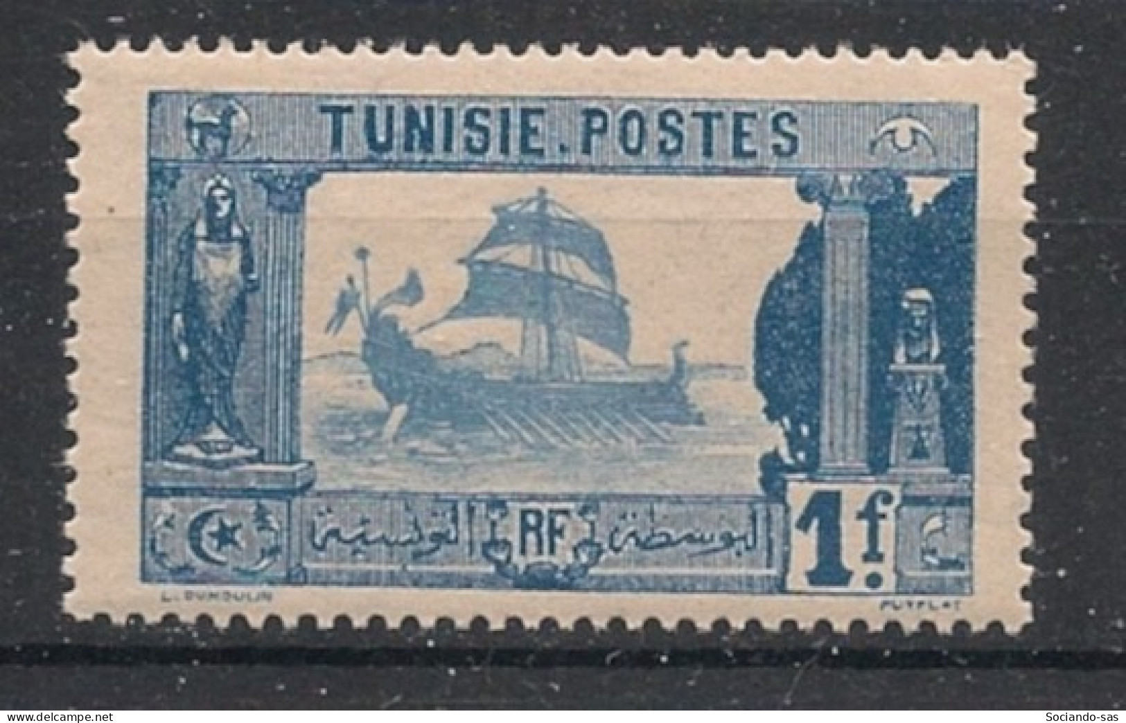 TUNISIE - 1923-26 - N°YT. 107 - Zaghouan 1f Bleu - Neuf Luxe** / MNH / Postfrisch - Neufs