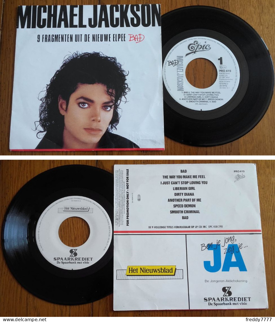 RARE Dutch SP 45t RPM (7") MICHAEL JACKSON (PROMO, NOT FOR SALE, 1987) - Verzameluitgaven