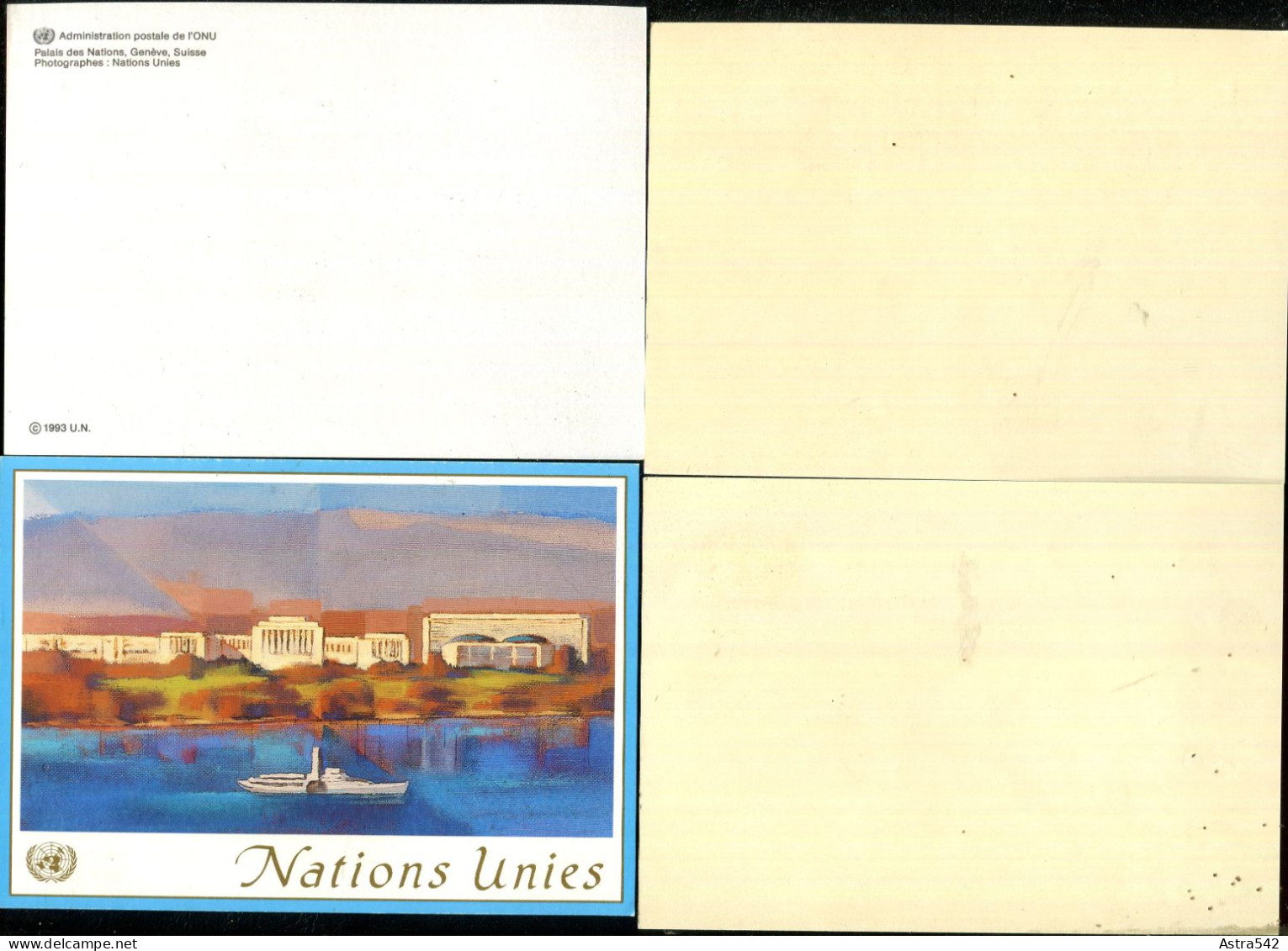 "UNO-GENF" 1986 Ff., Postkarten Mi. P 7, P 8, P 10 Und P 11 ** (16072) - Briefe U. Dokumente