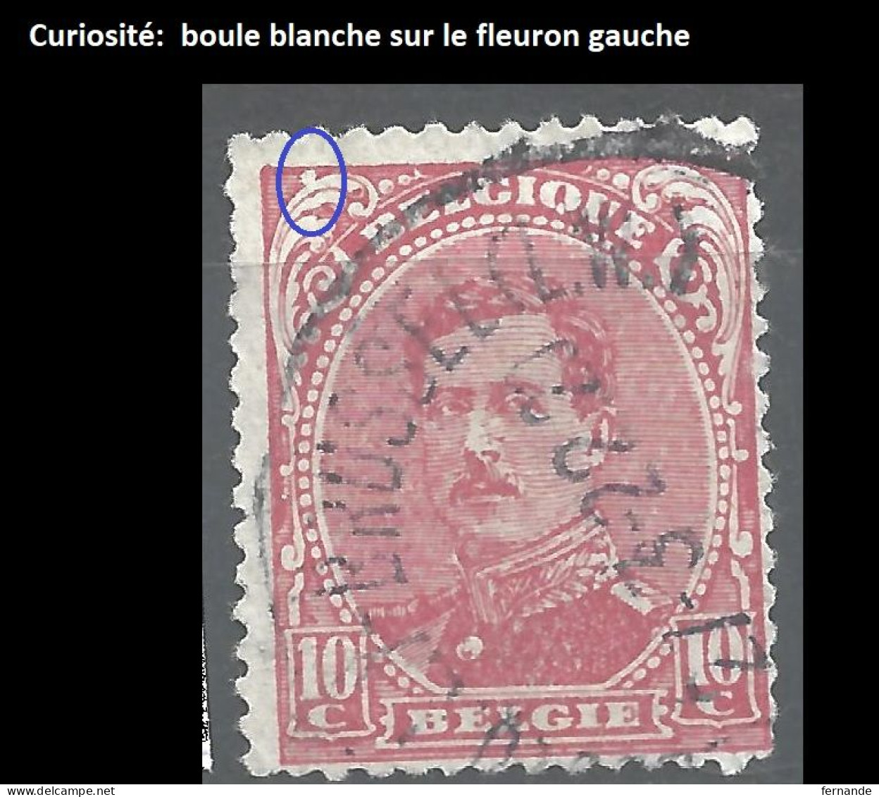 Nr 138 --- Curiosité : Boule Blanche Au Dessus Du Fleuron Gauche - 1901-1930