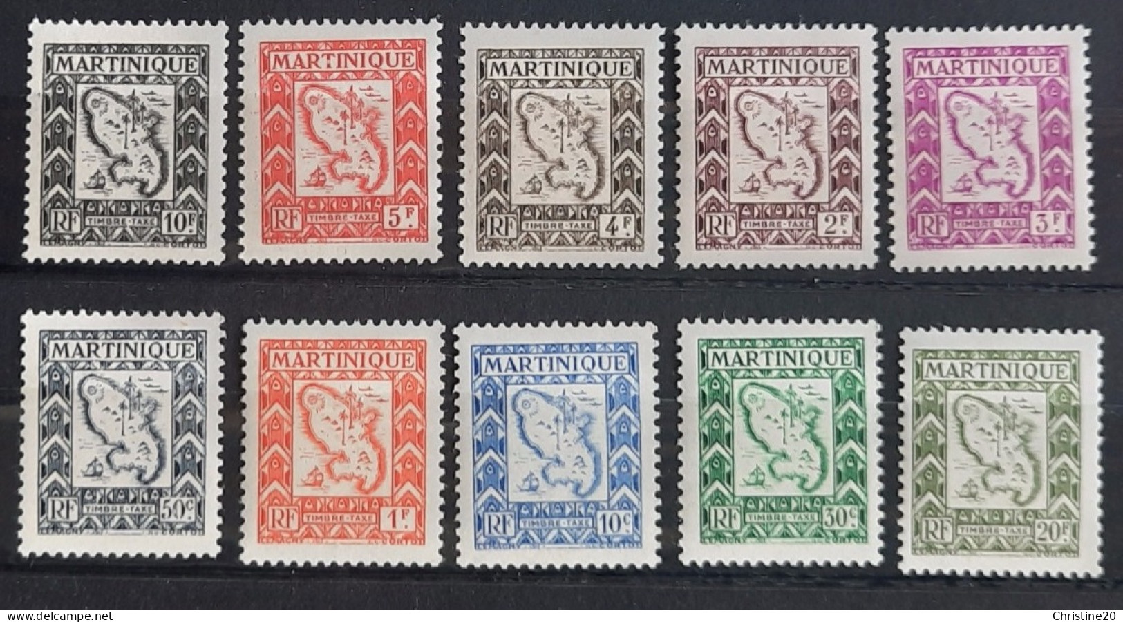 Martinique 1947 Taxe 27/36 **TB Cote 18€ - Portomarken