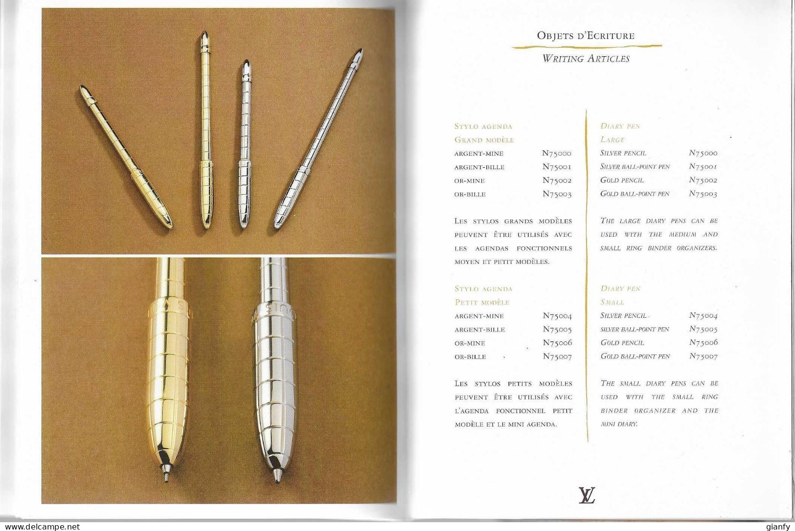 CATALOGO LOUIS VITTON AGENDE E PENNE STILOGRAFICHE 1997 - Schmuckuhren