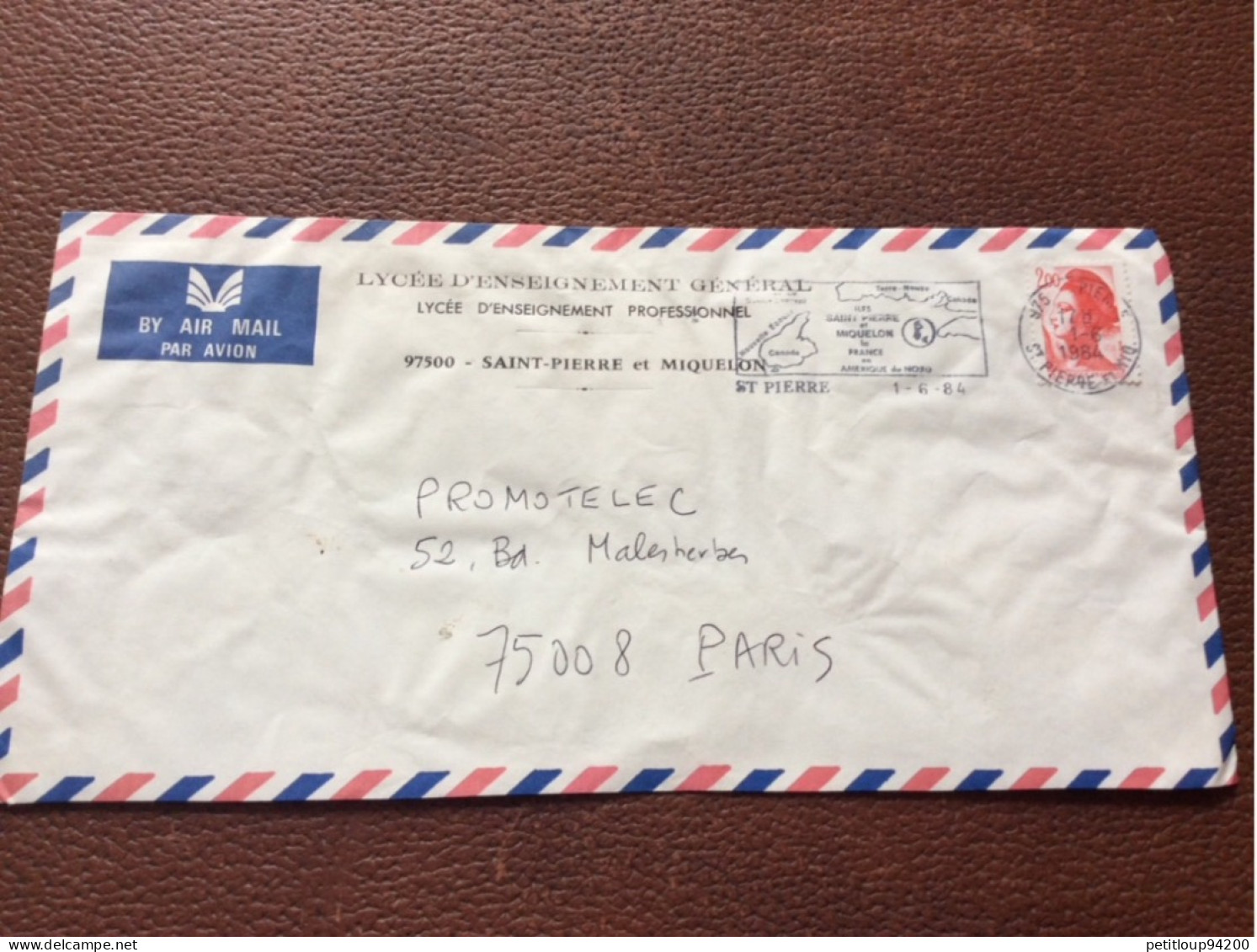 * POSTE AÉRIENNE  Saint-Pierre-et-Miquelon  35 - Cartas & Documentos