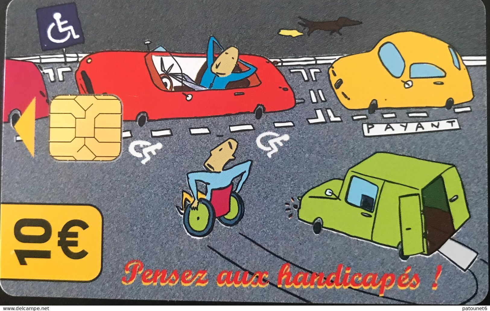 Stationnement  -   PARIS   - Pensez Aux Handicapés   -  10 E. - Tarjetas De Estacionamiento (PIAF)