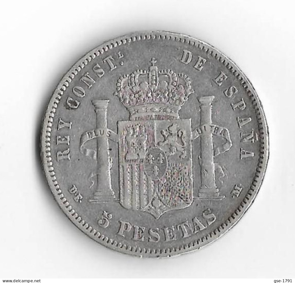 ESPAGNE  5 Pesetas  ALPHONSE XII  1878  DE.M , TB+ - Provincial Currencies