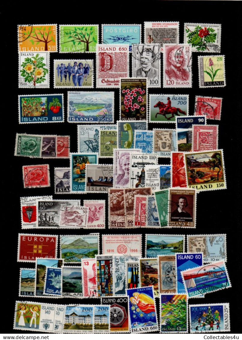 Iceland Island Mixed Modern Collection Of Mint And Used (C382) - Gebraucht