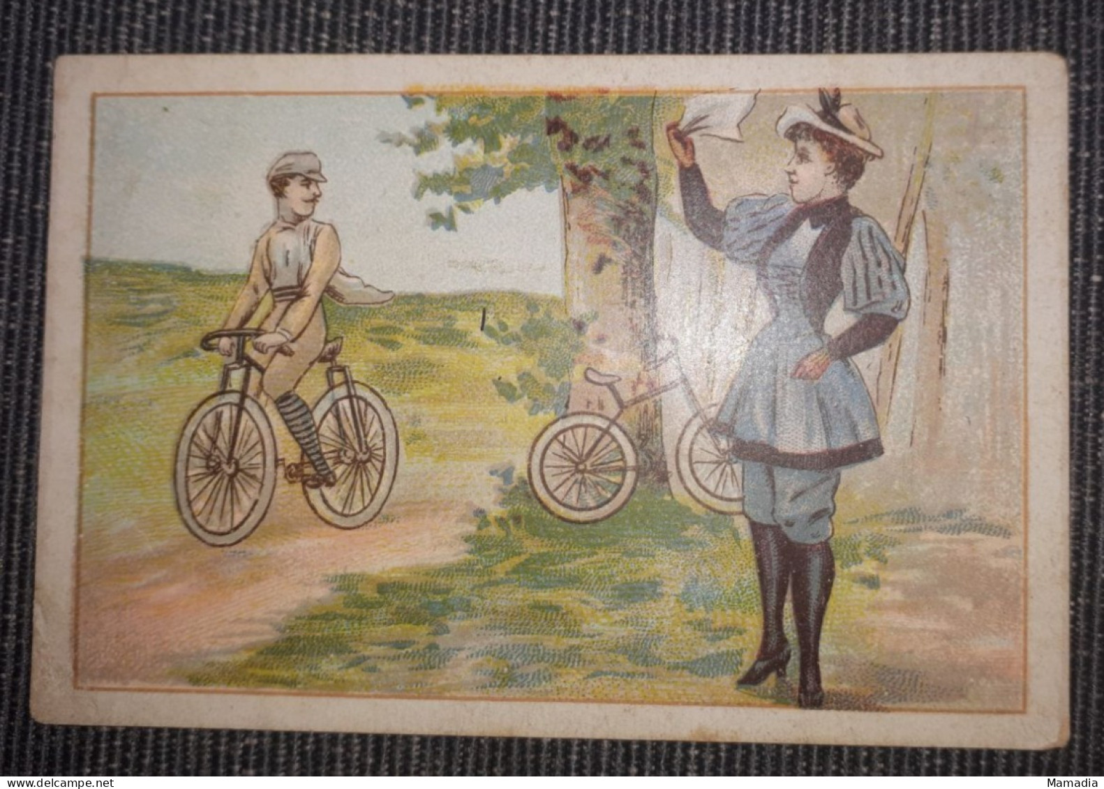 CHROMO VELO CYCLE CYCLISME FABRIQUE CHOCOLAT NOUVEAU LYON BUARD ET CIE 1894-1900 - Andere & Zonder Classificatie