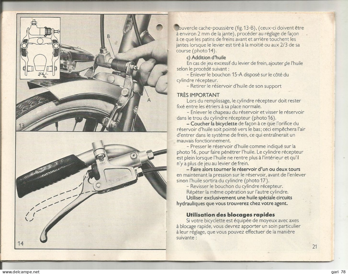 Manuel D'utilisation De Votre Bicyclette MOTOBECANE - Motorfietsen