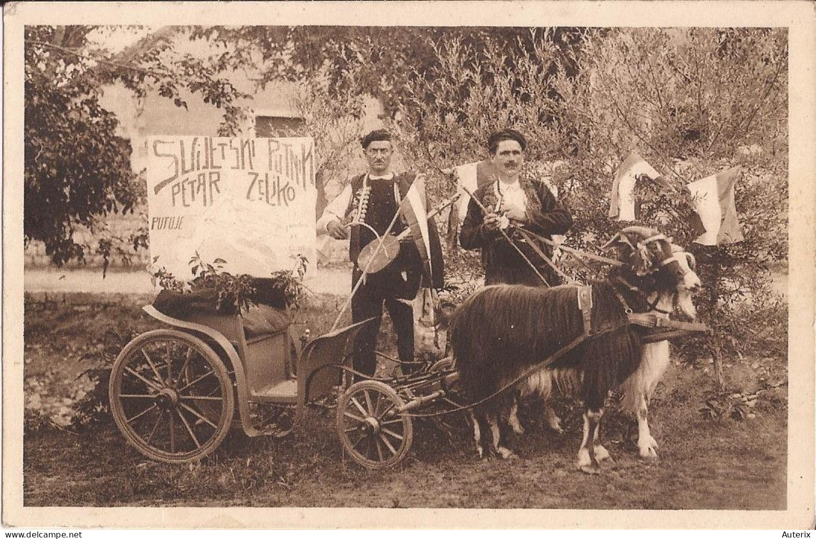 Croatie - Petar Zeljko De Sinj Ou Signe Qui A Entrepris Un Voyage  Autour Du Monde En Se Servant Du Véhicule Goat Cart - Kroatië