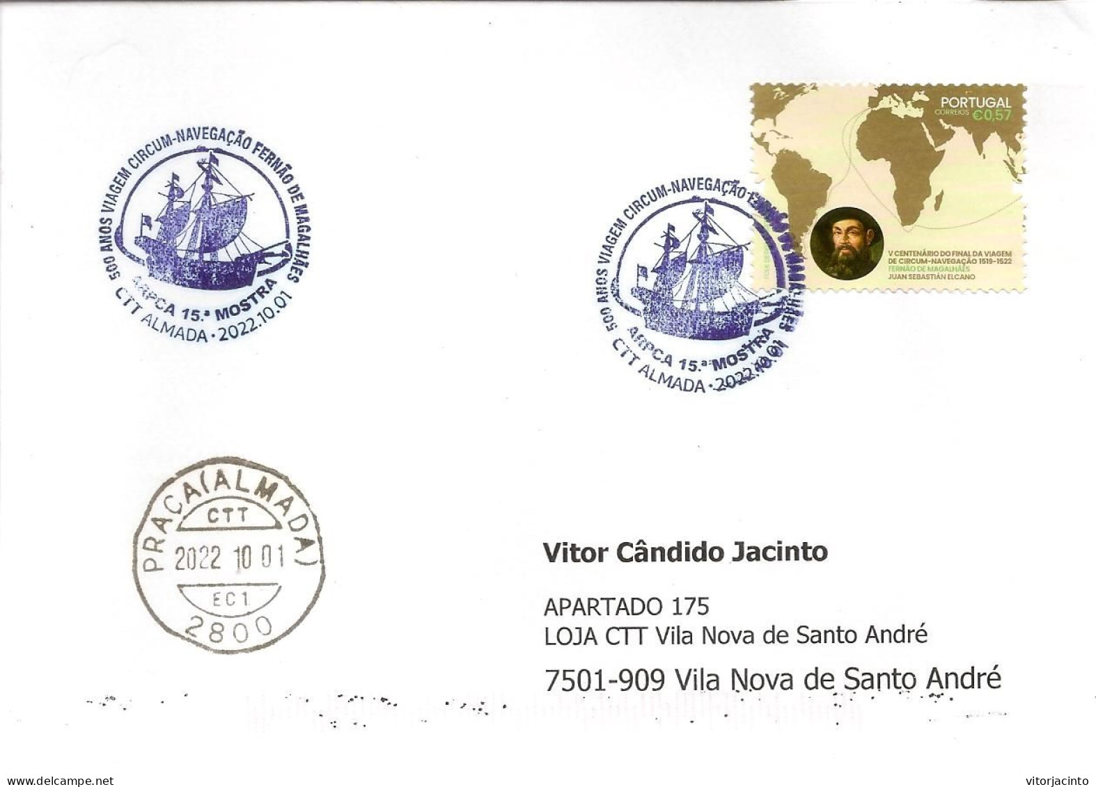 PORTUGAL - 500 Years Of "Fernão De Magalhães" Circum-Navigation Voyage - Commemorative Postmark - Postal Logo & Postmarks
