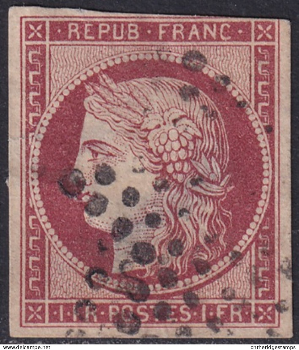 France 1849 Sc 9 Yt 6 Used Faulty Star Cancel Large Thins - 1849-1850 Ceres