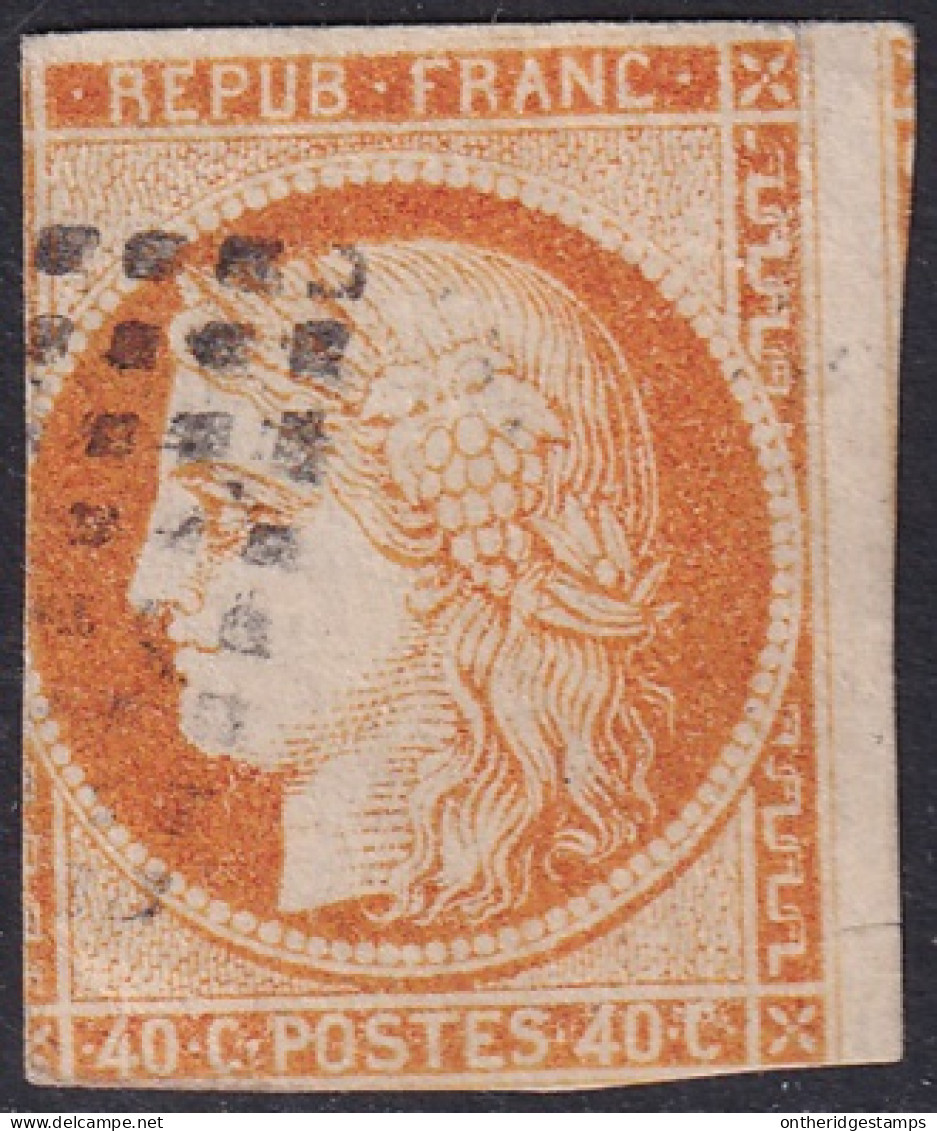 France 1850 Sc 7 Yt 5f Used PC Cancel Cut In Top Margin - 1849-1850 Ceres