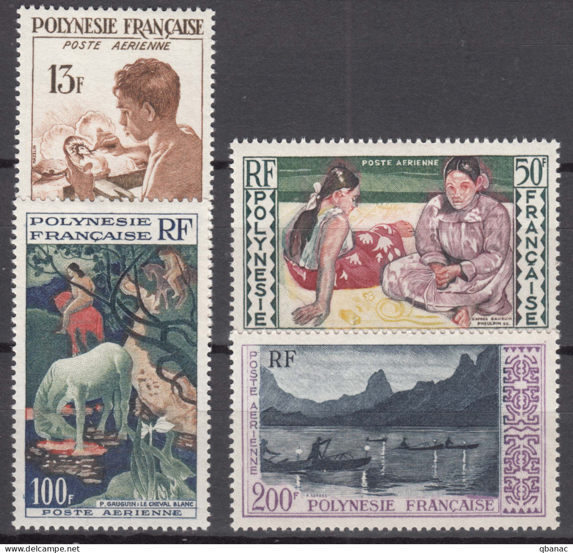 French Polynesia Polinesie 1958 Mi#10-13 Yvert#PA 1-4 Mint Never Hinged - Unused Stamps