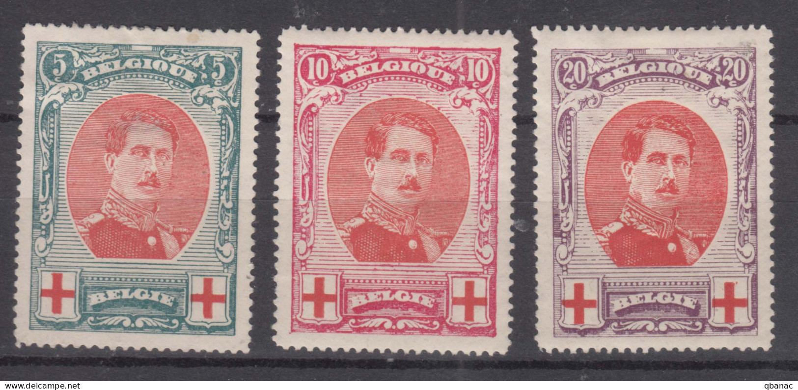 Belgium 1915 Red Cross Mi#110-112 Mint Hinged - 1914-1915 Red Cross