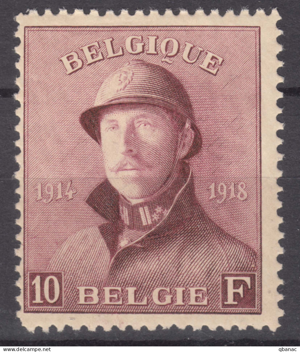 Belgium 1819 Helmet 10 Fr. Mi#158 Mint Hinged - 1919-1920  Cascos De Trinchera