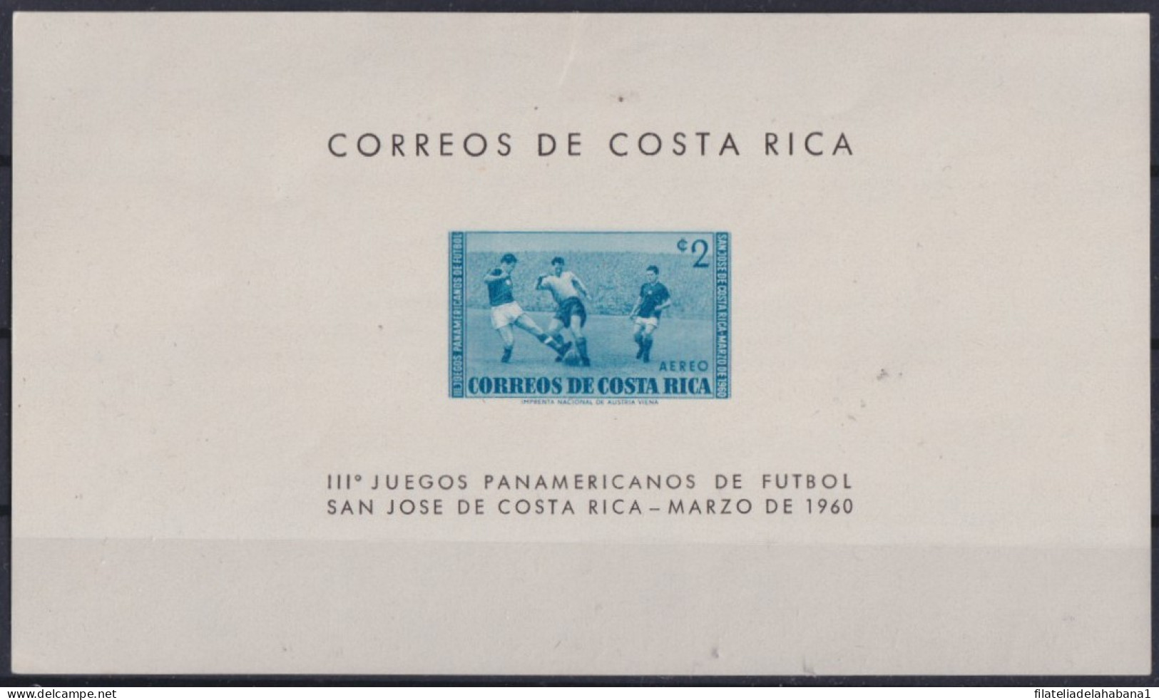 F-EX41617 COSTA RICA MNH 1960 PANAMERICAN GAMES SOCCER FOOTBALL CUP.  - Fußball-Amerikameisterschaft