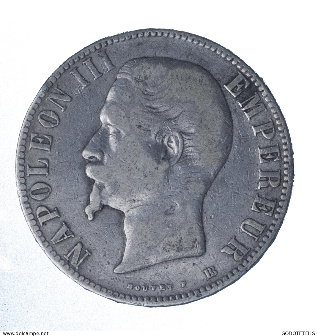 5 Francs Napoléon III, Tête Nue 1855 Strasbourg - 5 Francs