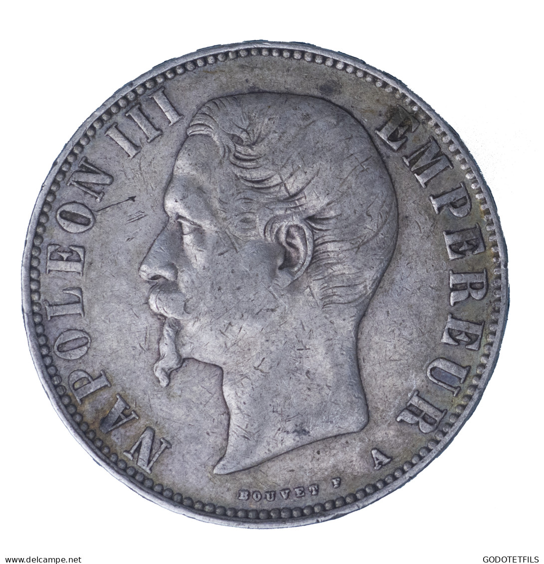 5 Francs Napoléon III, Tête Nue 1855 Paris - 5 Francs