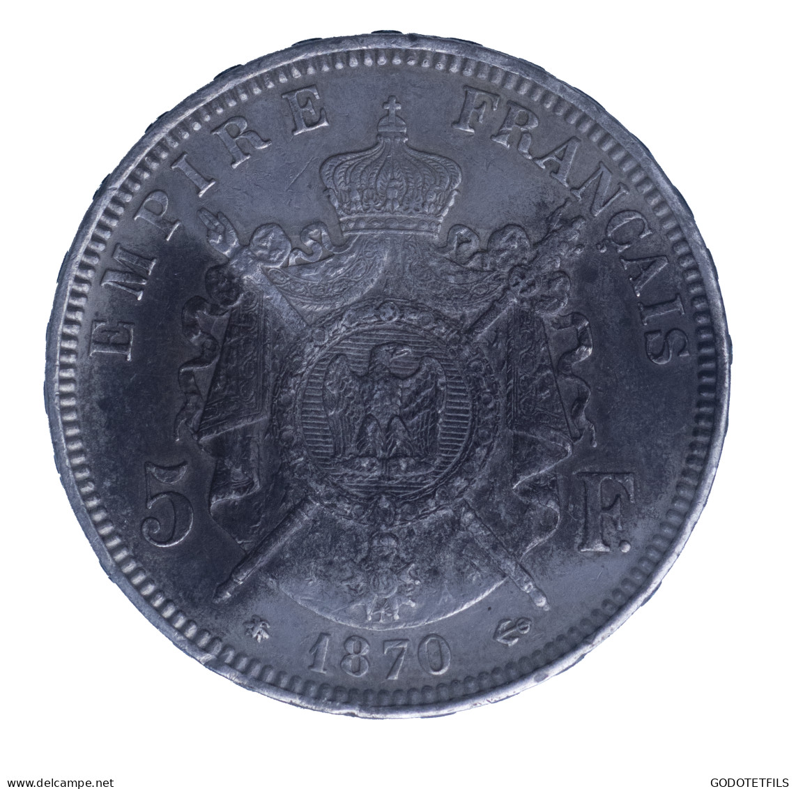 5 Francs Napoléon III, Tête Laurée 1870 Paris - 5 Francs