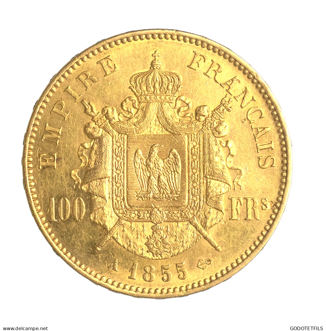 Second Empire - 100 Francs Napoléon III, Tête Nue 1855 Paris - 100 Francs (oro)