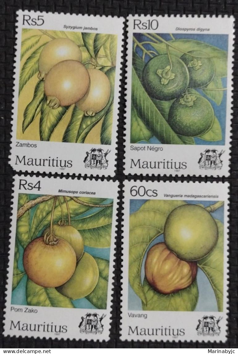 BD) 1997, MAURITIUS, FRUITS, CUCURBITA FICIFOLIA, BLACK SAPOWER, POM ZAKO, VAVANG, MNH - Maurice