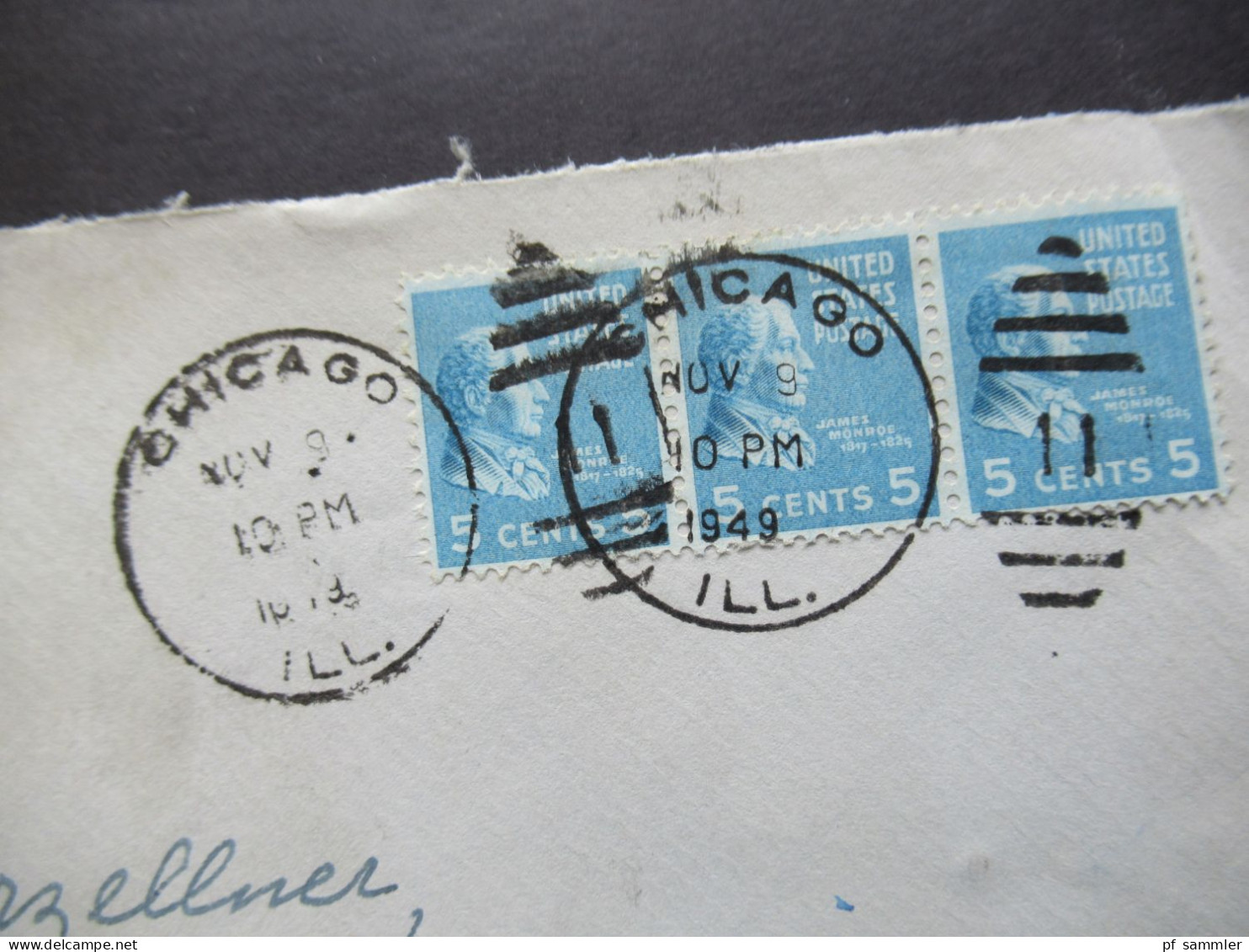 USA 1949 Via Air Mail Zensurbeleg / Zensurstempel Österreichische Zensurstelle 166 Auslandsbrief Chicago - Wien IX - Briefe U. Dokumente