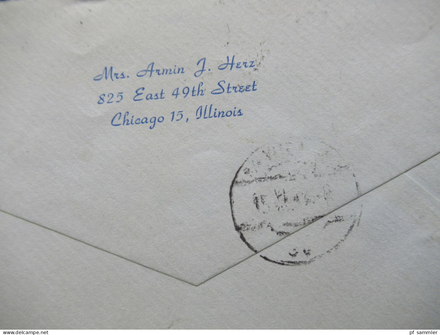 USA 1949 Via Air Mail Zensurbeleg / Zensurstempel Österreichische Zensurstelle 166 Auslandsbrief Chicago - Wien IX - Briefe U. Dokumente