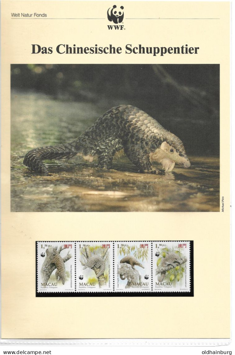 1135j: Macau 1995, WWF- Ausgabe Schuppentier, Serie **/ FDC/ Maximumkarten, Jeweils In Schutzhüllen - Cartes-maximum