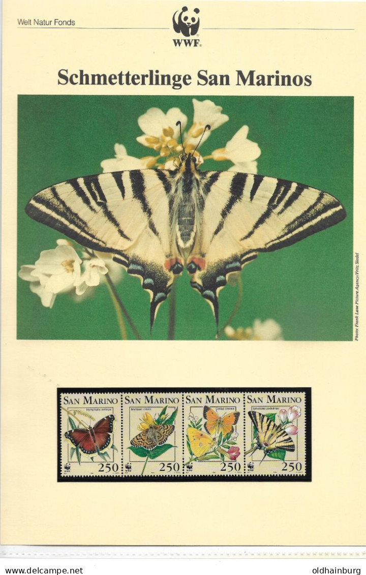 1135e: San Marino 1993, WWF- Ausgabe Schmetterlinge, Serie **/ FDC/ Maximumkarten, Jeweils In Schutzhüllen - Briefe U. Dokumente