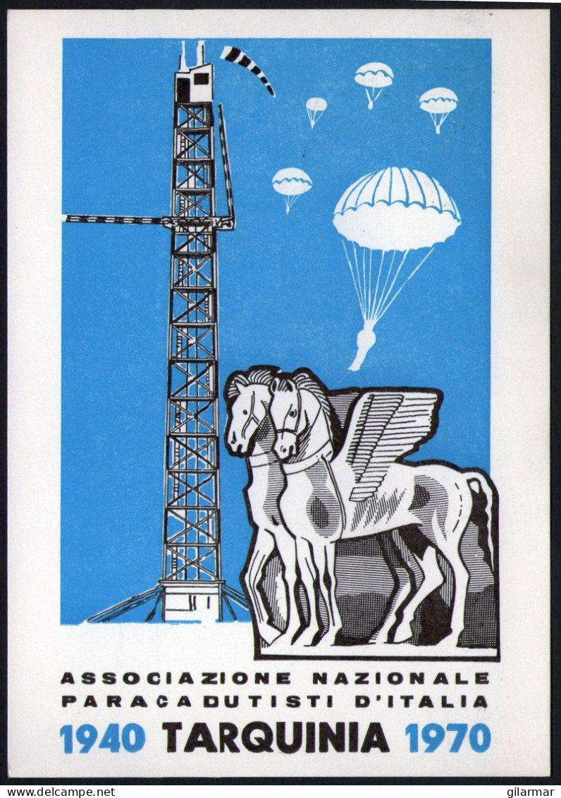 ITALIA TARQUINIA (VT) 1970 - 8° RADUNO NAZIONALE PARACADUTISTI - CARTOLINA UFFICIALE - M - Parachutting