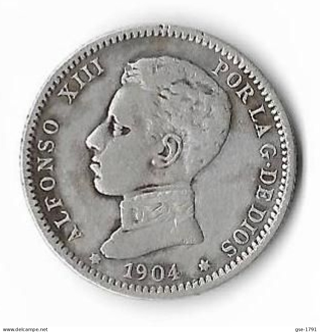 ESPAGNE  1 Peseta  ALPHONSE XIII   4ème Type 1904  5TB+ - Monedas Provinciales