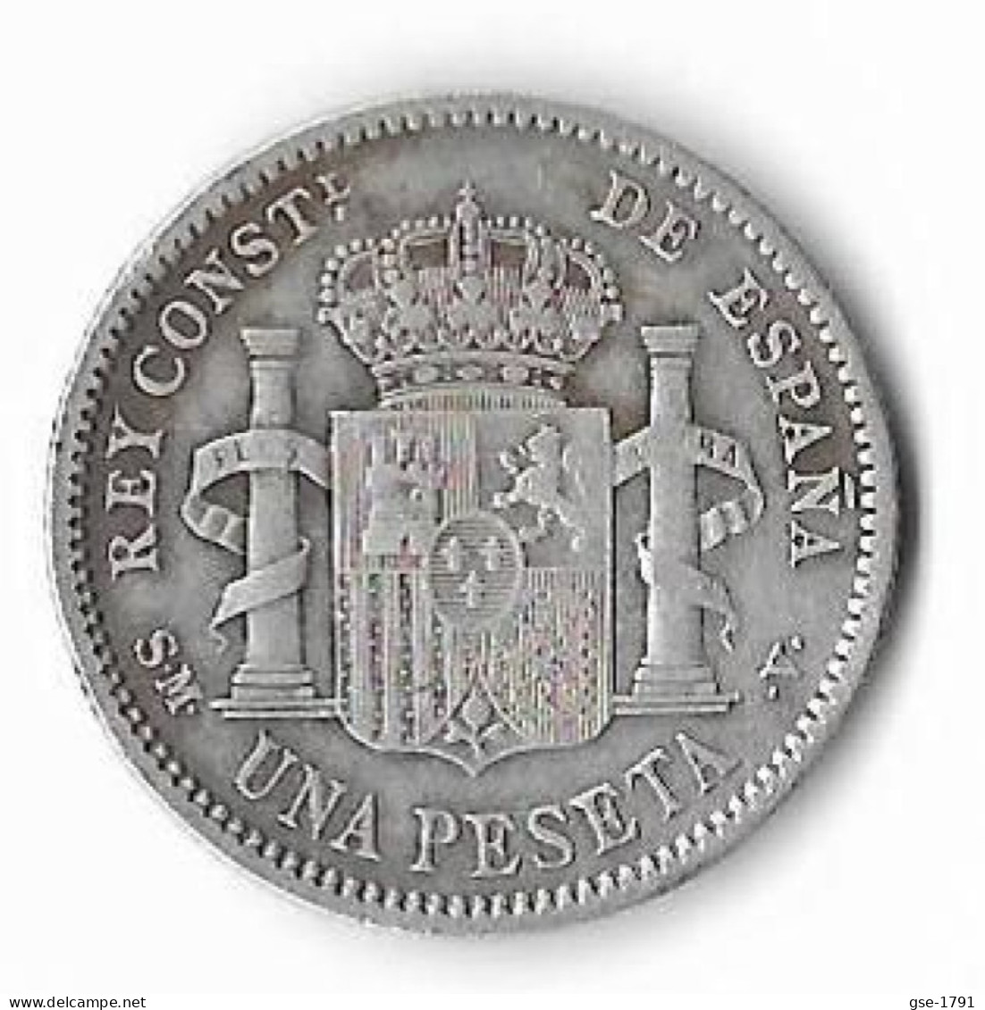 ESPAGNE  1 Peseta  ALPHONSE XIII   4ème Type 1904  5TB+ - Monnaies Provinciales