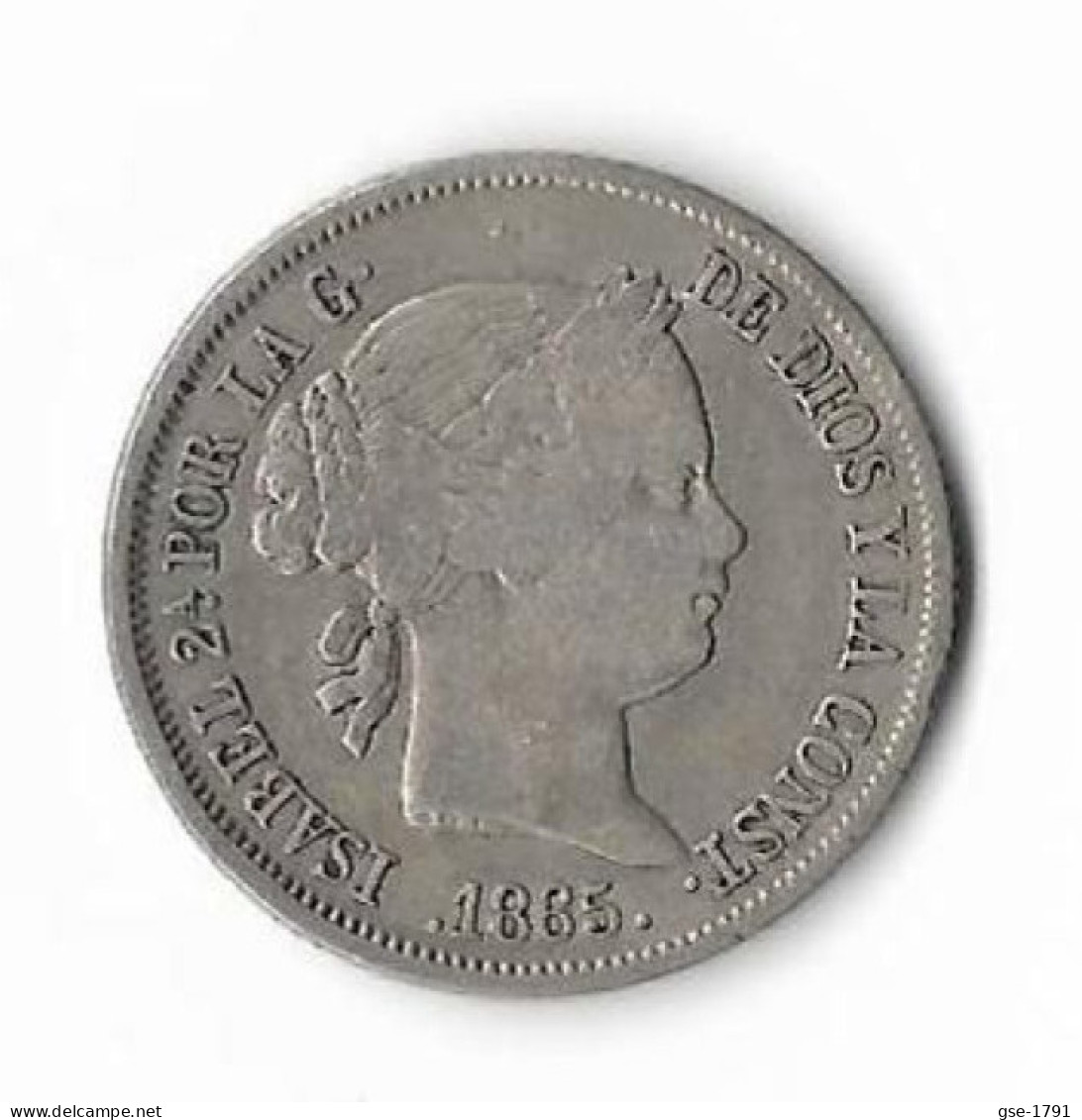 ESPAGNE   40 Centimes De Escudo  ISABEL II  1865  TB+ - Provincial Currencies