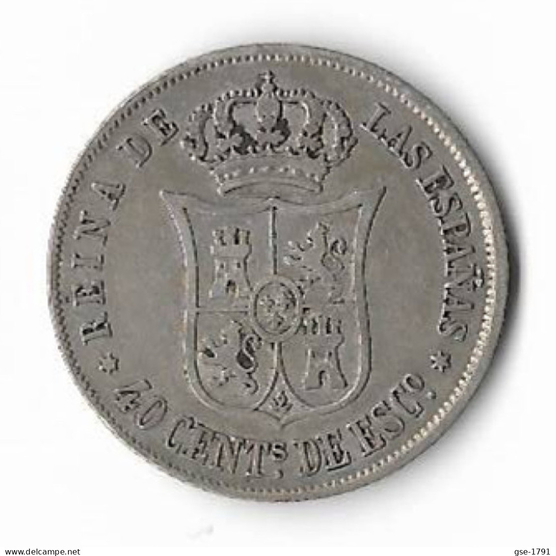 ESPAGNE   40 Centimes De Escudo  ISABEL II  1865  TB+ - Münzen Der Provinzen