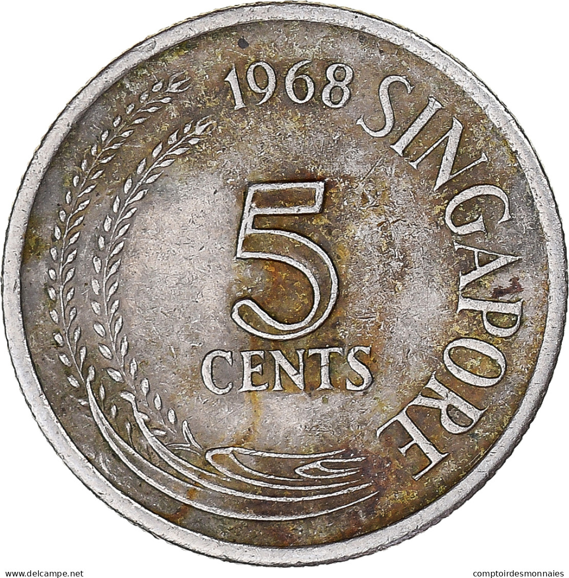 Monnaie, Singapour, 5 Cents, 1968 - Singapour