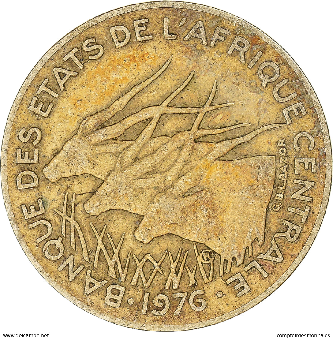 Monnaie, États De L'Afrique Centrale, 10 Francs, 1976 - Centrafricaine (République)