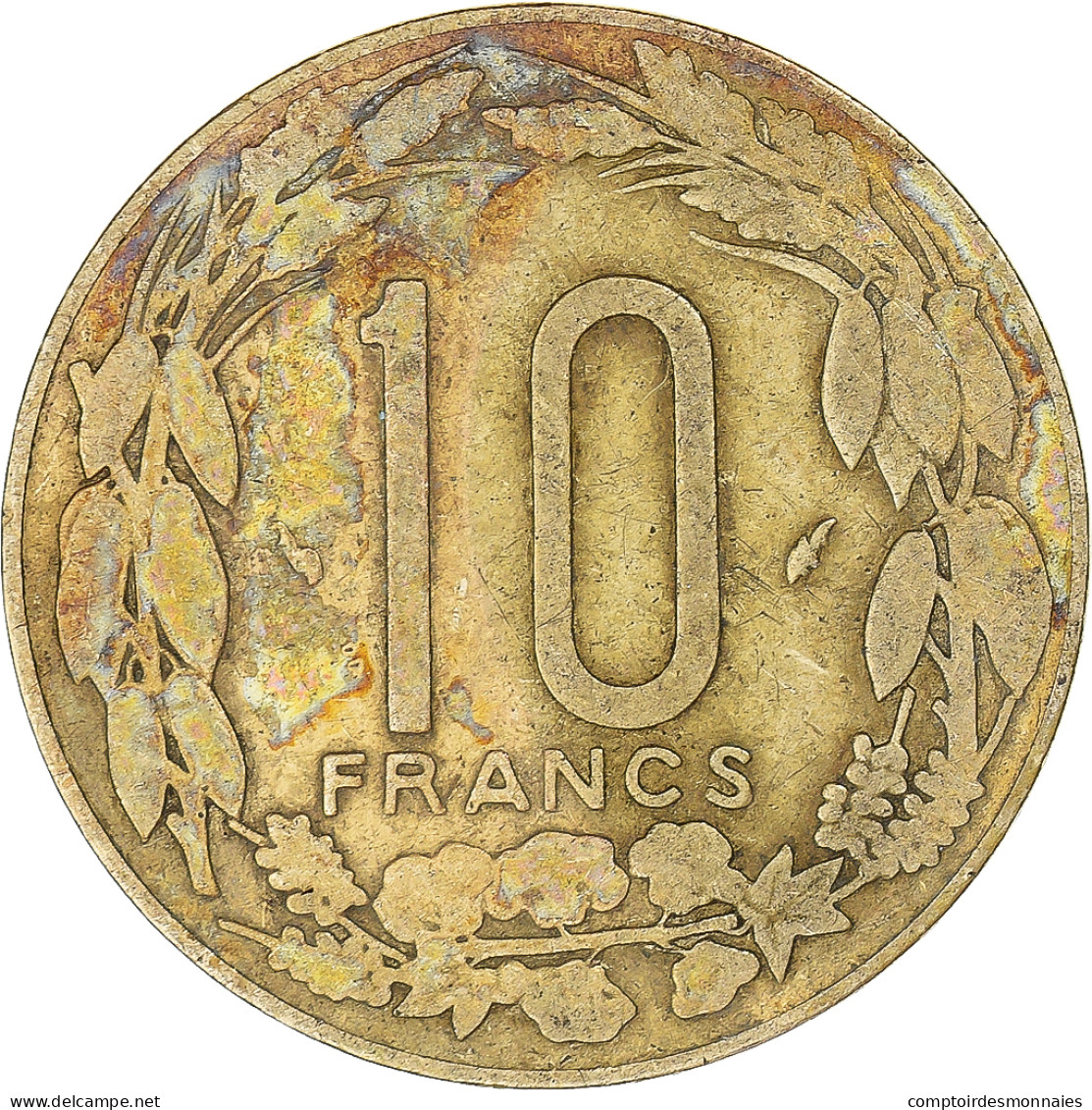 Monnaie, États De L'Afrique Centrale, 10 Francs, 1976 - Central African Republic