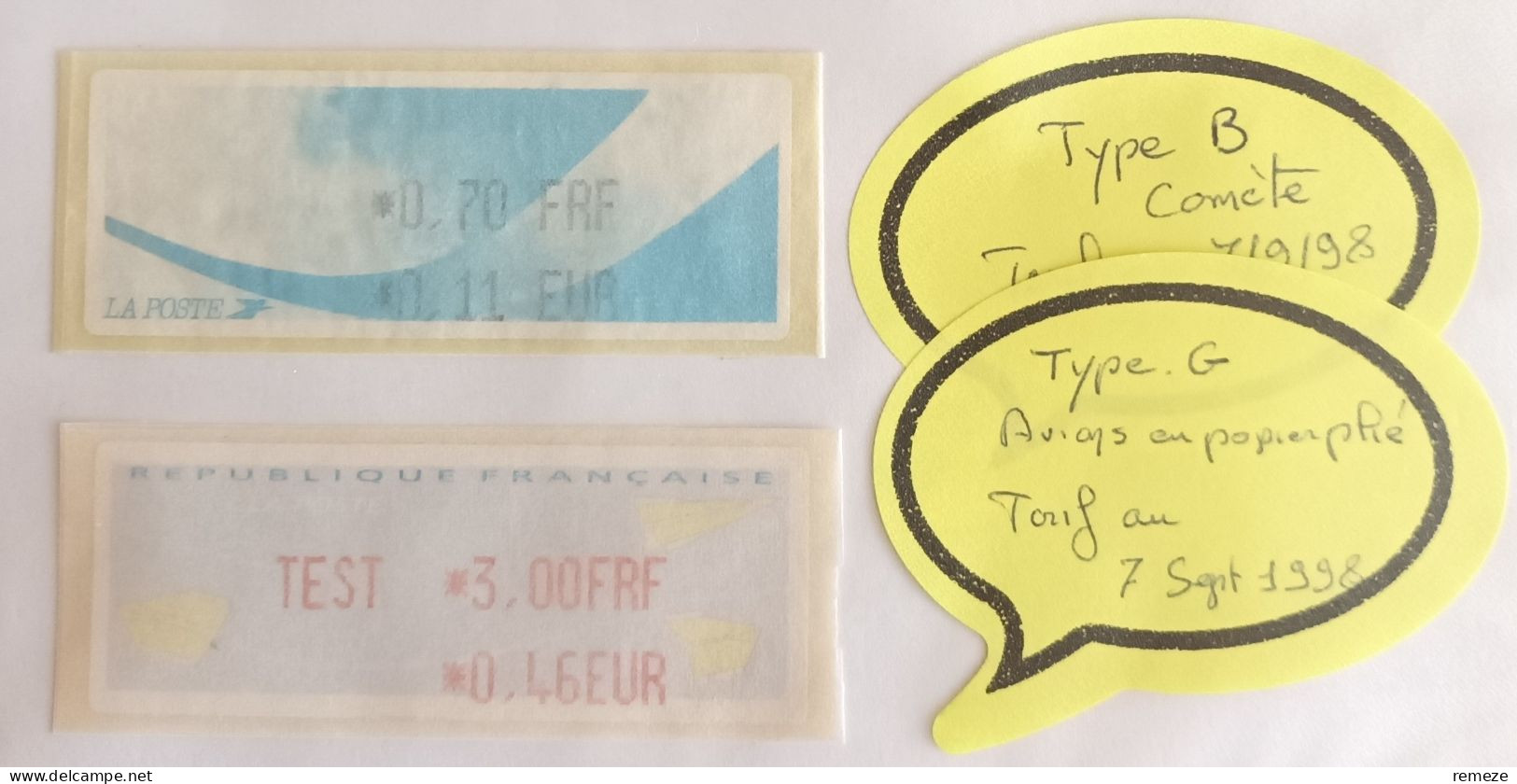 Type B Comete ( Double Valeur FRF-EUR ) + Type G Avions En Papier ( TEST FRF-EUR ) Vigts Neuves - 1988 Type « Comète »