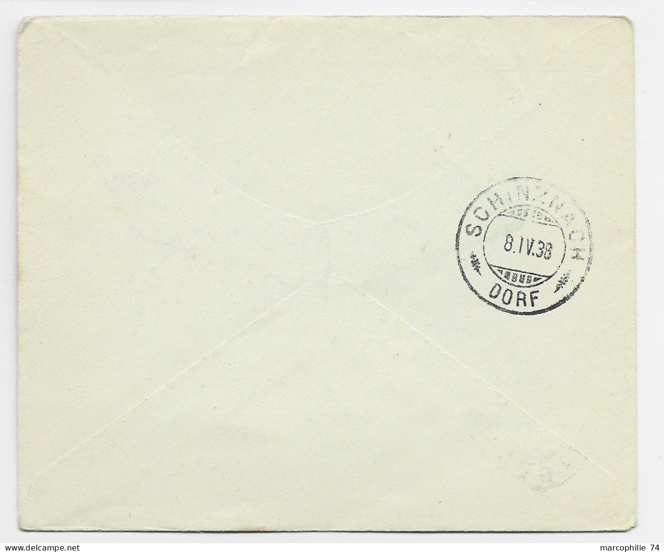 NIGER 20C+30C LETTRE COVER NIAMEY 19 MARS 38 POUR SUISSE - Lettres & Documents