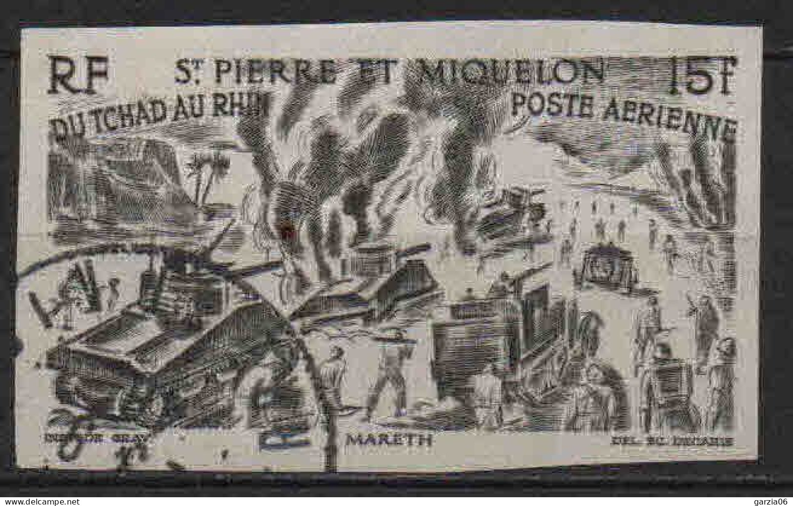 St Pierre Et Miquelon - 1956 -  Tchad Au Rhin  - Non Dentelé - PA 14 - Oblit - Used - Oblitérés