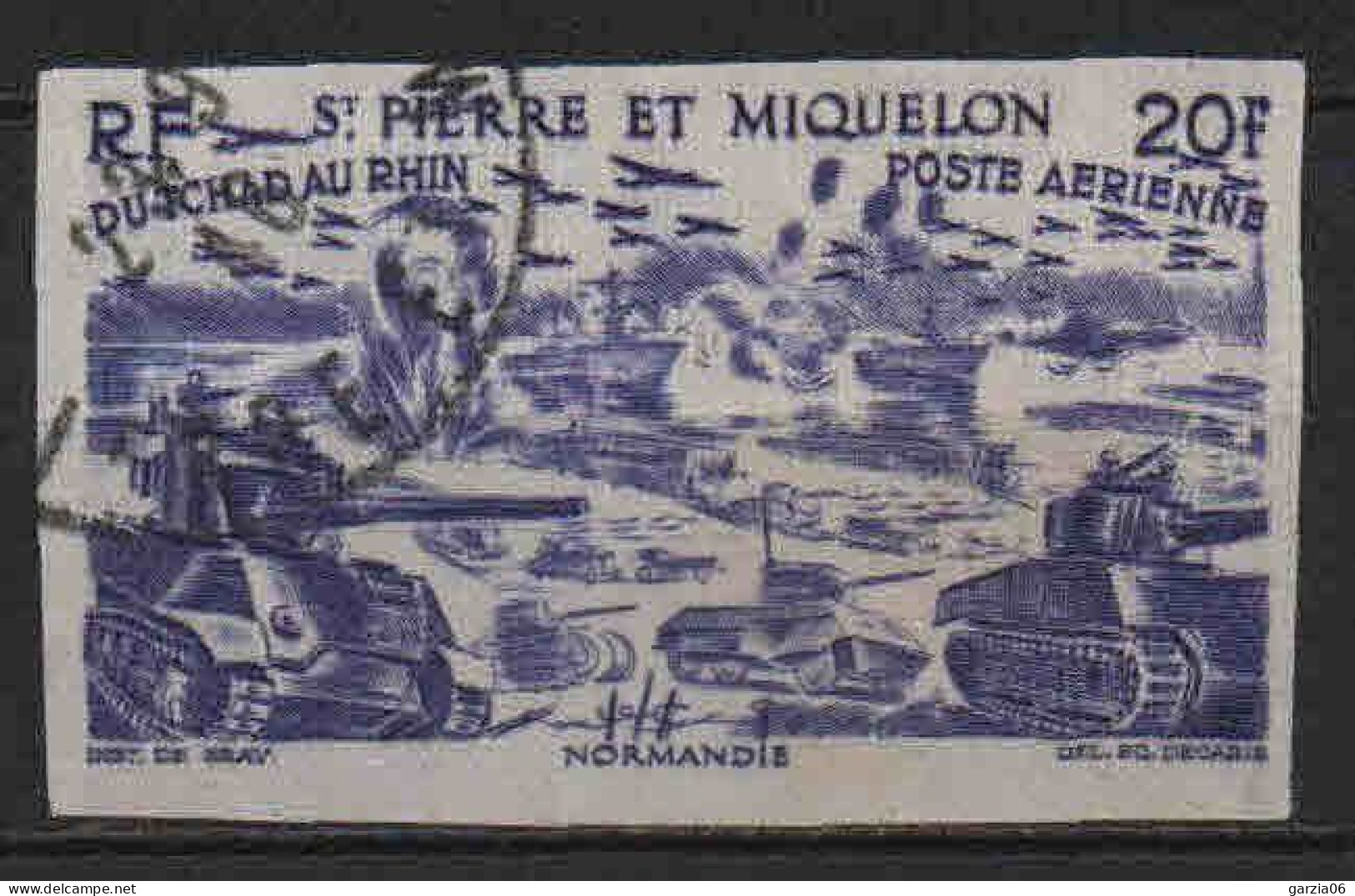 St Pierre Et Miquelon - 1956 -  Tchad Au Rhin  - Non Dentelé - PA 15 - Oblit - Used - Oblitérés