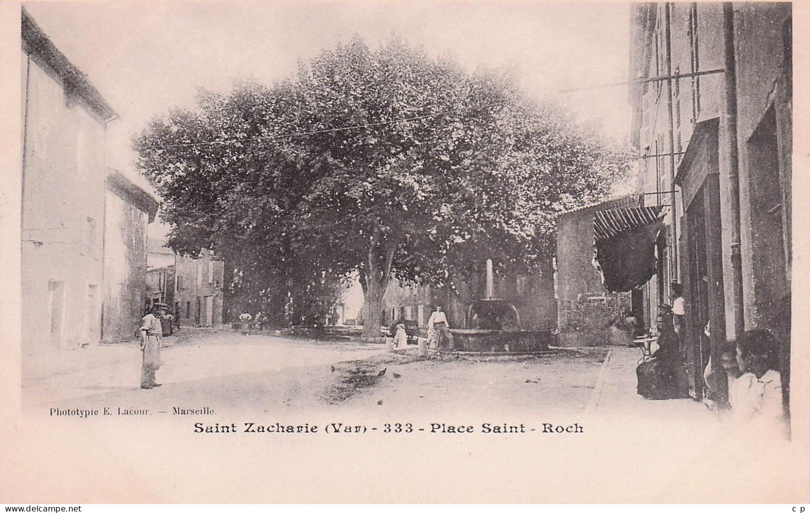 Saint Zacharie - Place Saint Roch  - CPA °J - Saint-Zacharie