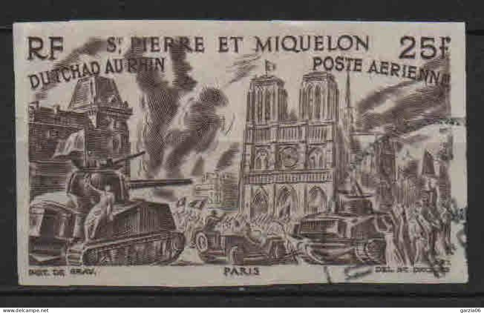 St Pierre Et Miquelon - 1956 -  Tchad Au Rhin  - Non Dentelé - PA 16 - Oblit - Used - Oblitérés