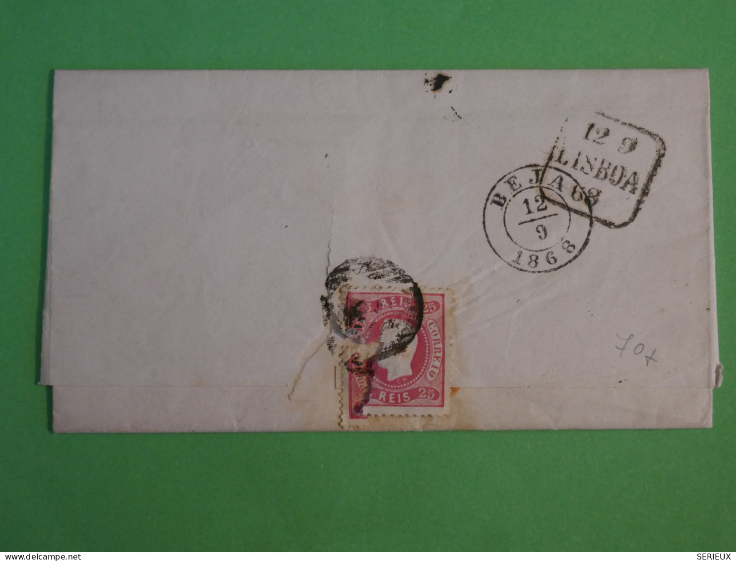BU5  PORTUGAL  BELLE LETTRE 1868 MOURA A LISBOA    +AFF. INTERESSANT+ - Storia Postale