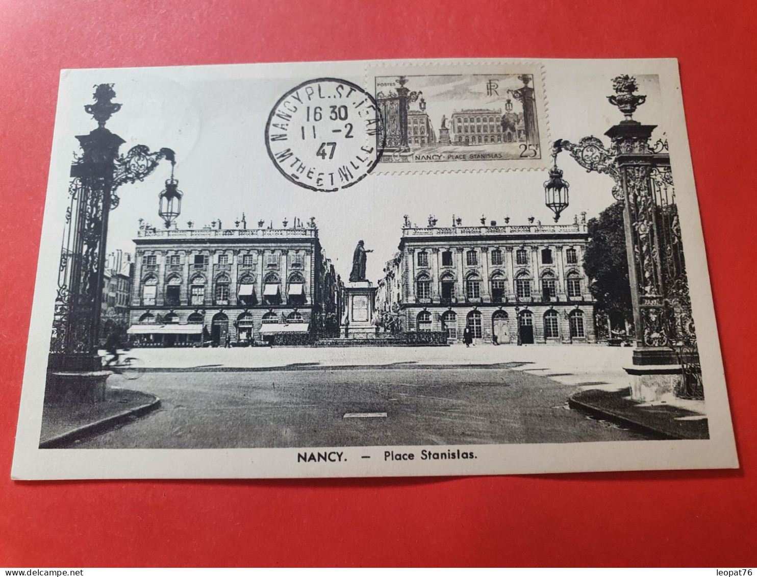 Carte Maximum En 1947 - Nancy Place Stanislas - Réf J 97 - 1940-1949