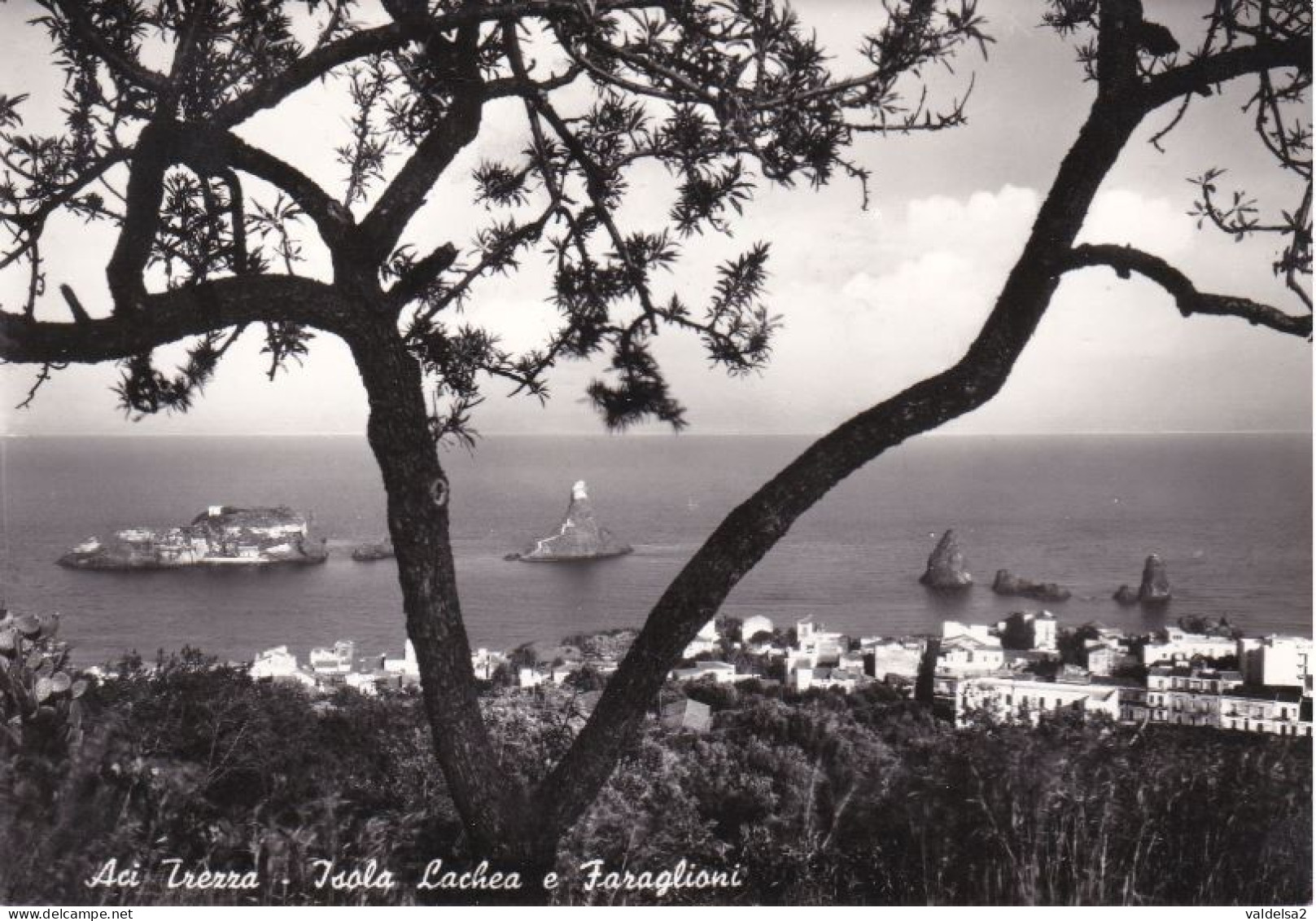 ACI TREZZA - ACI CASTELLO - DINTORNI DI ACIREALE E CATANIA - ISOLA LACHEA E FARAGLIONI DALLA COLLINA - 1966 - Acireale