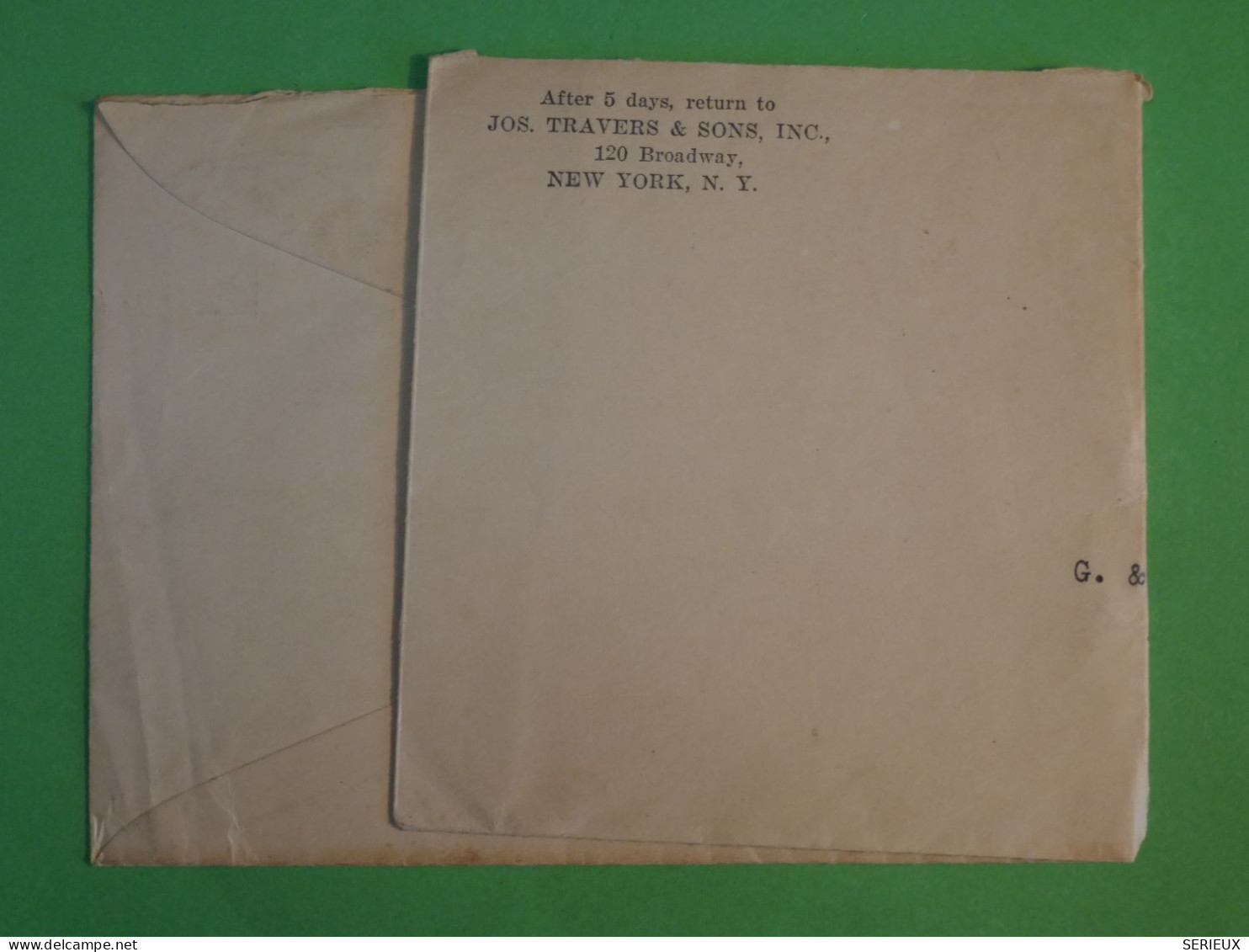 BU5  ETATS UNIS LETTRE 1922  VARICK ?  A BORDEAUX   +AFF.  INTERESSANT+ - Briefe U. Dokumente