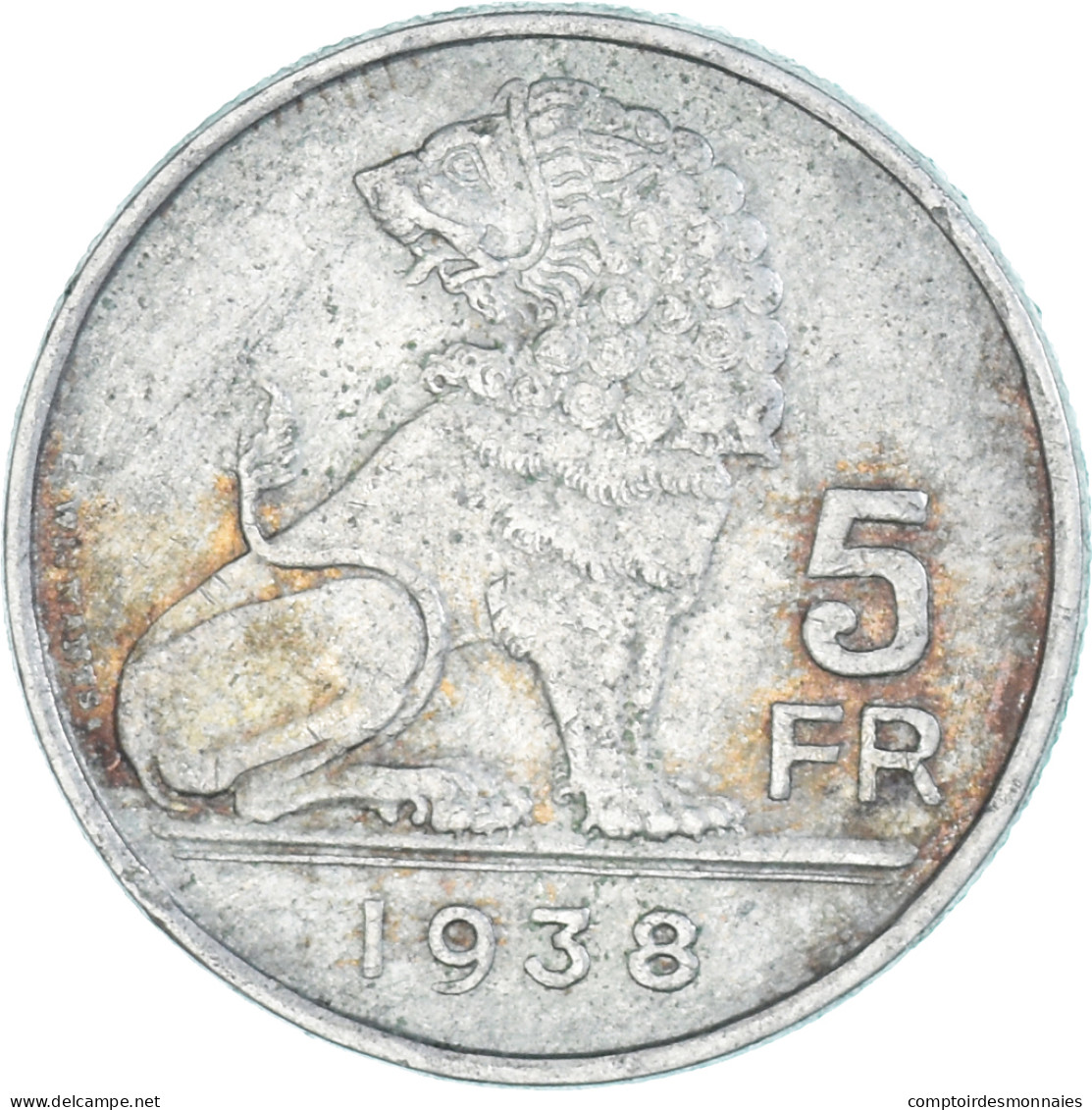 Monnaie, Belgique, 5 Francs, 5 Frank, 1938 - 5 Francs