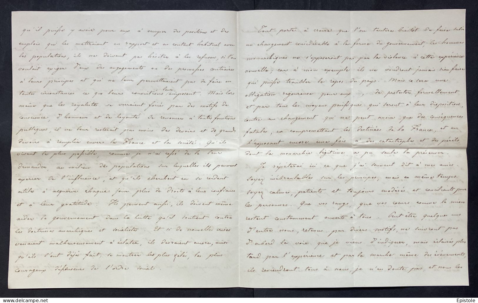 HENRI V – Lettre Autographe Signée – Projet Politique, Monarchie Et Empire Napoléon III - 1852 - Historical Figures